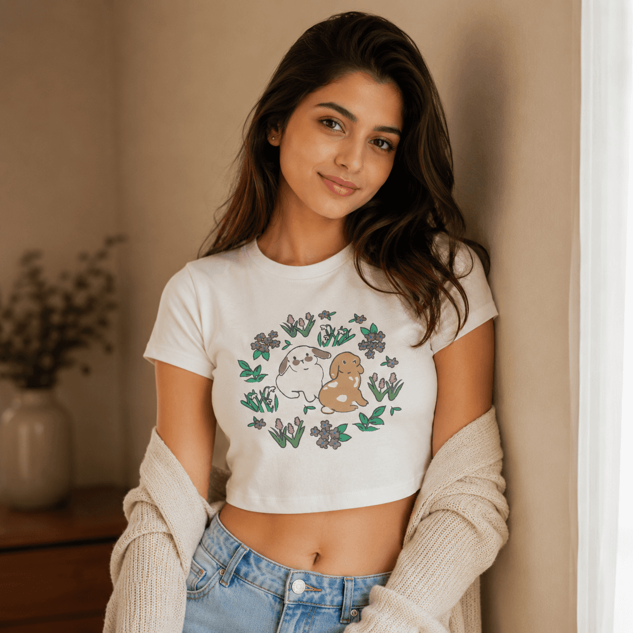 Premium Printed Crop Top ¢ Modern Women's Casual Top