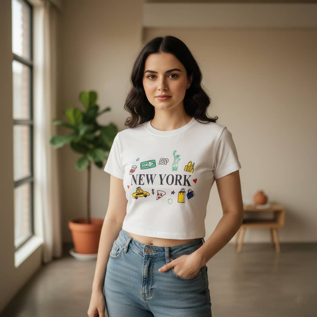 Graphic Crop Tee for Women