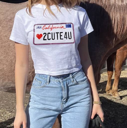 Minimal Graphic Crop Top