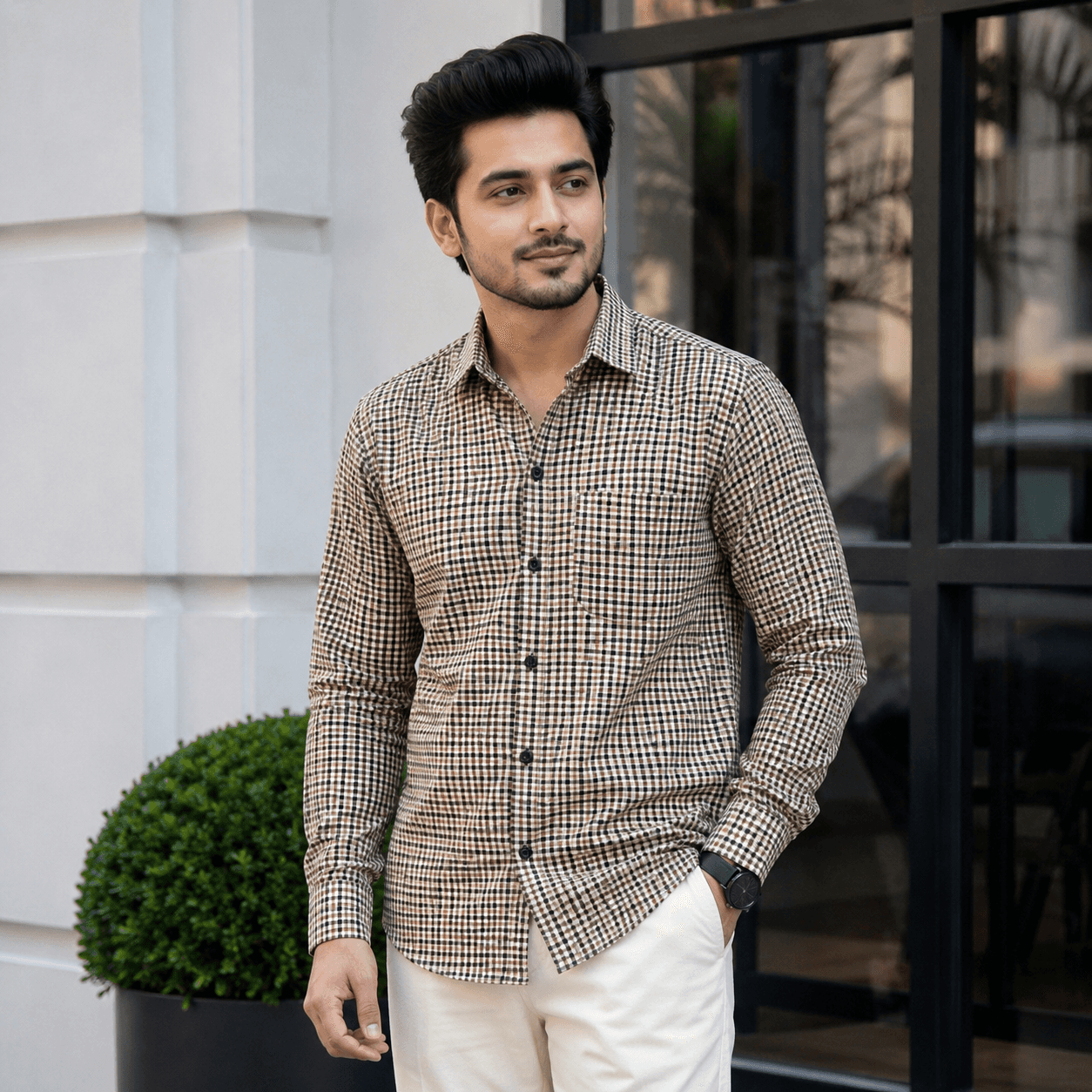 Comfortable Men's Cotton Blend Casual Shirt