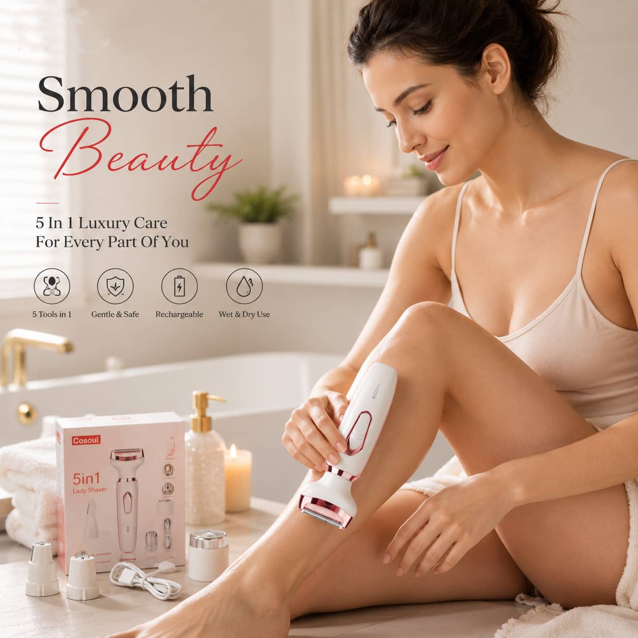 4-in-1 Rechargeable Lady Shaver Beauty Kit
