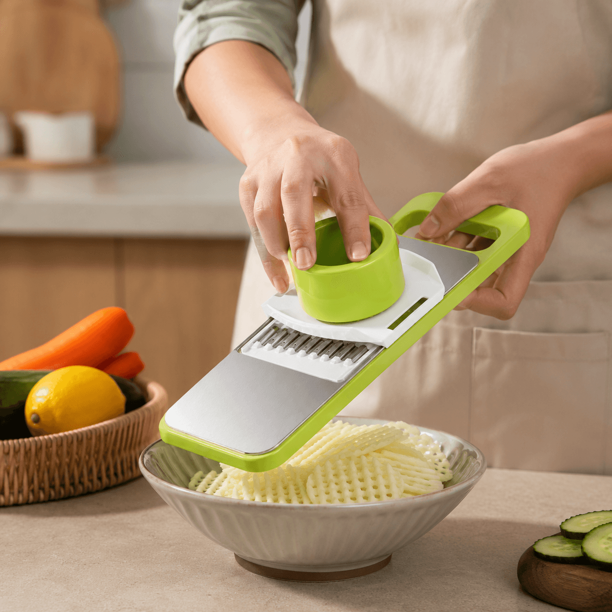 Stainless Steel Multi-Blade Vegetable Cutter & Slicer