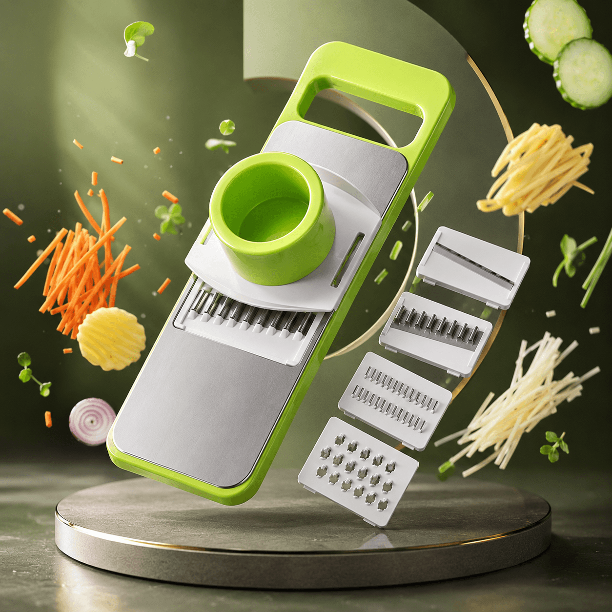 Stainless Steel Multi-Blade Vegetable Cutter & Slicer