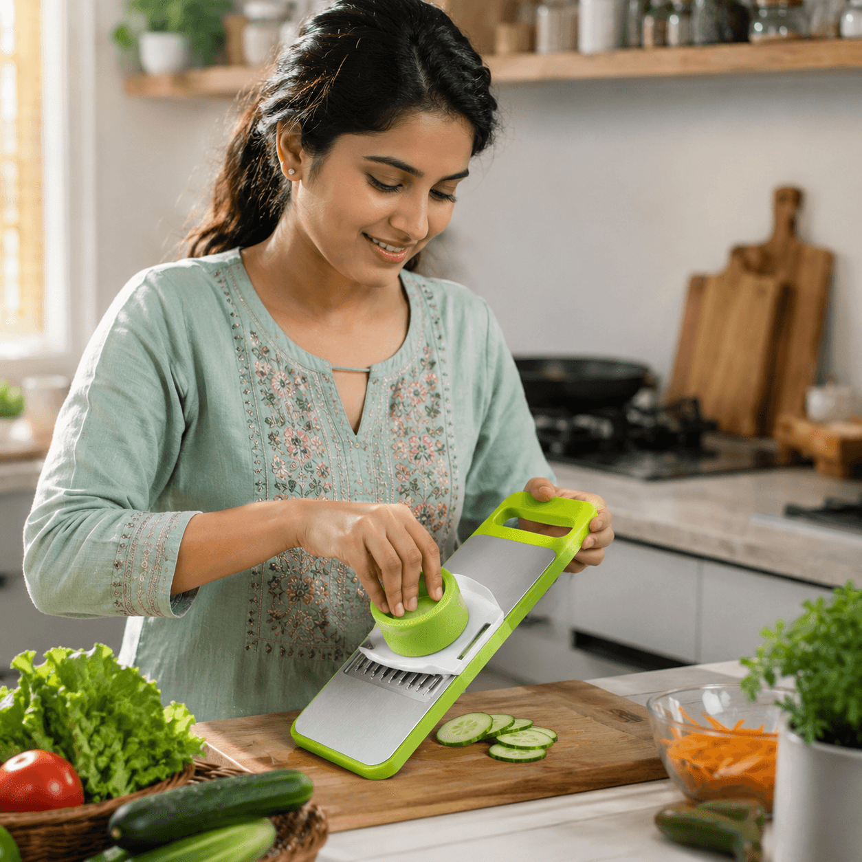 Stainless Steel Multi-Blade Vegetable Cutter & Slicer