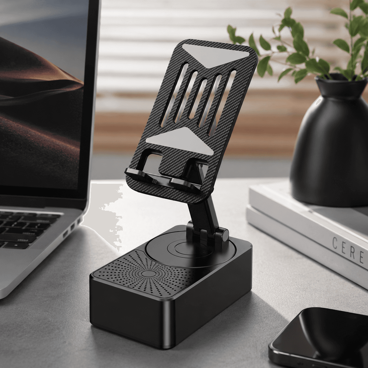 Portable 3-in-1 Bluetooth Speaker with Phone Stand & Power Bank