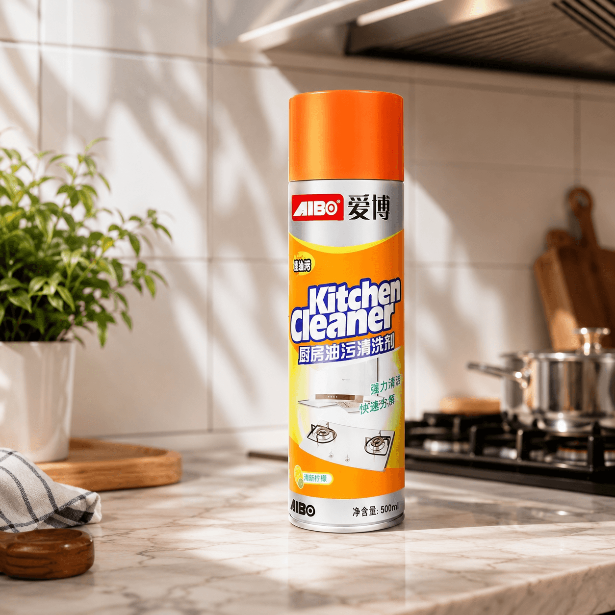 Kitchen Foam Cleaner Spray for Grease & Stains
