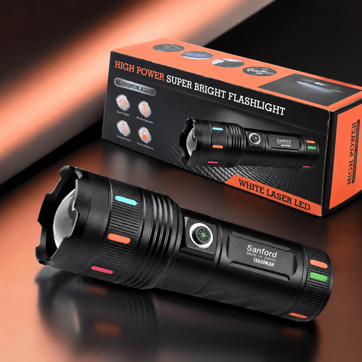 Sanford 30000mAh Rechargeable LED Flashlight
