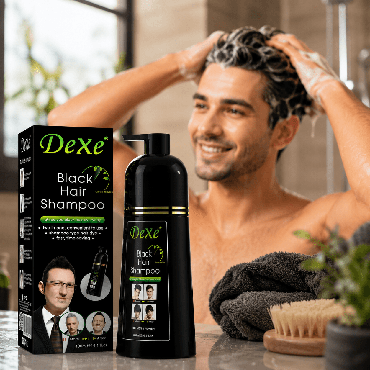 Dexe Black Hair Color Shampoo