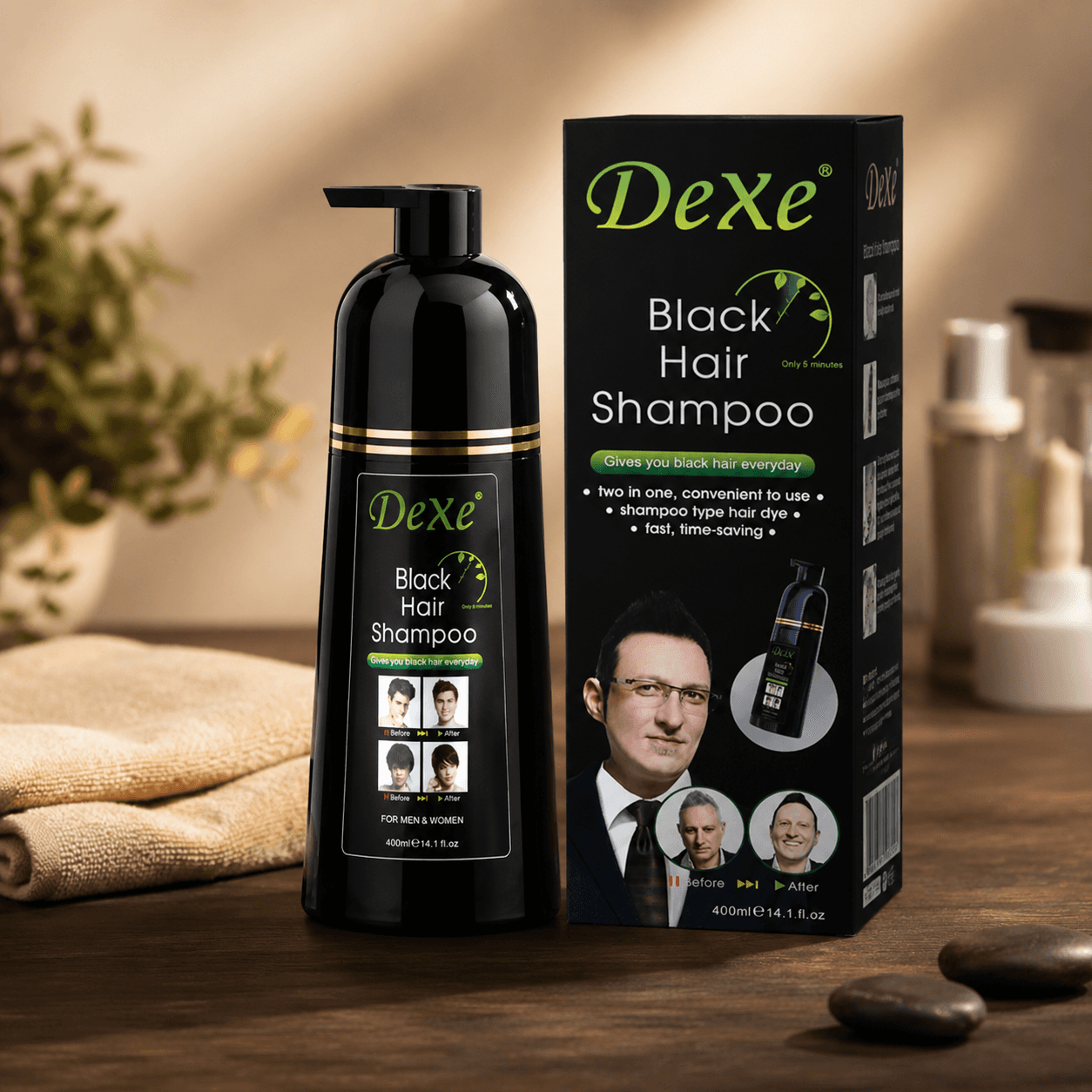 Dexe Black Hair Color Shampoo