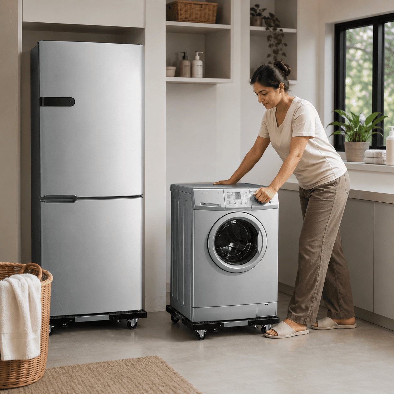 Multifunction Movable Washing Machine Stand