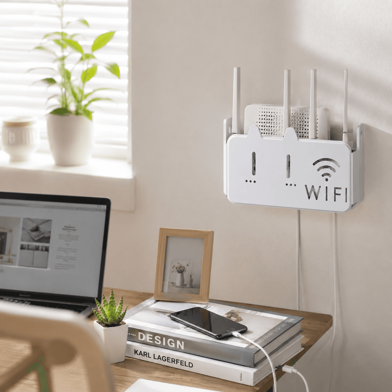 Wall Hanging WiFi Router Storage Shelf