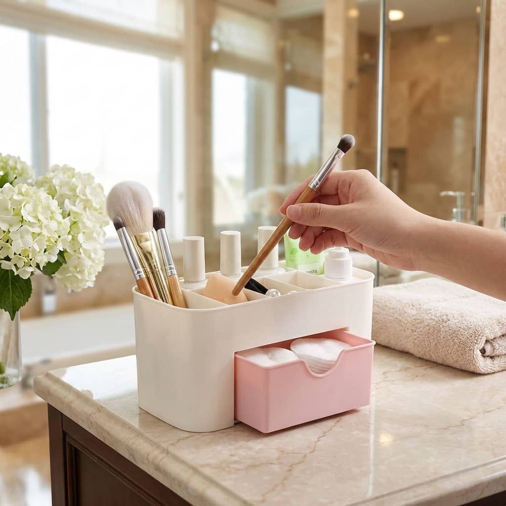Multi-Compartment Makeup Organizer