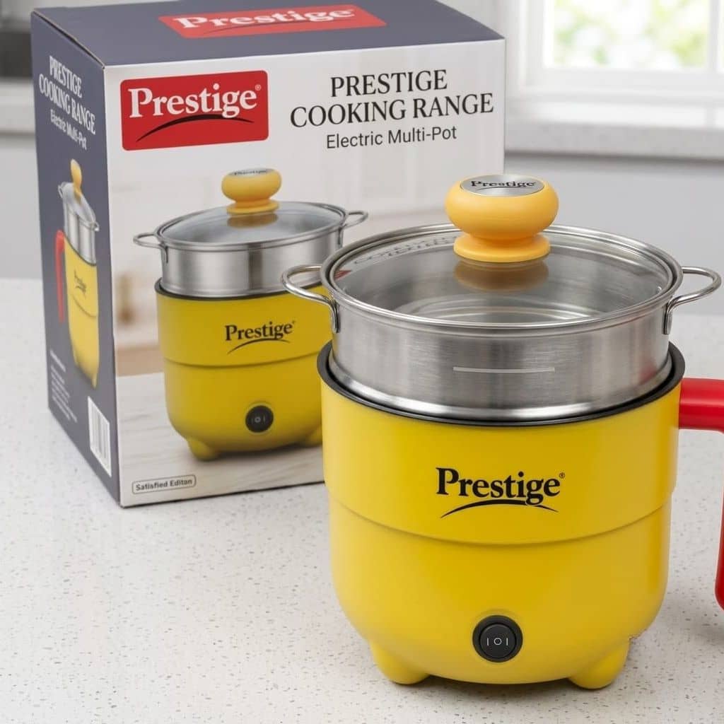 Prestige 2L Electric Multi Cooker – Mini Rice Cooker for Rice, Soup, Noodles & Steaming