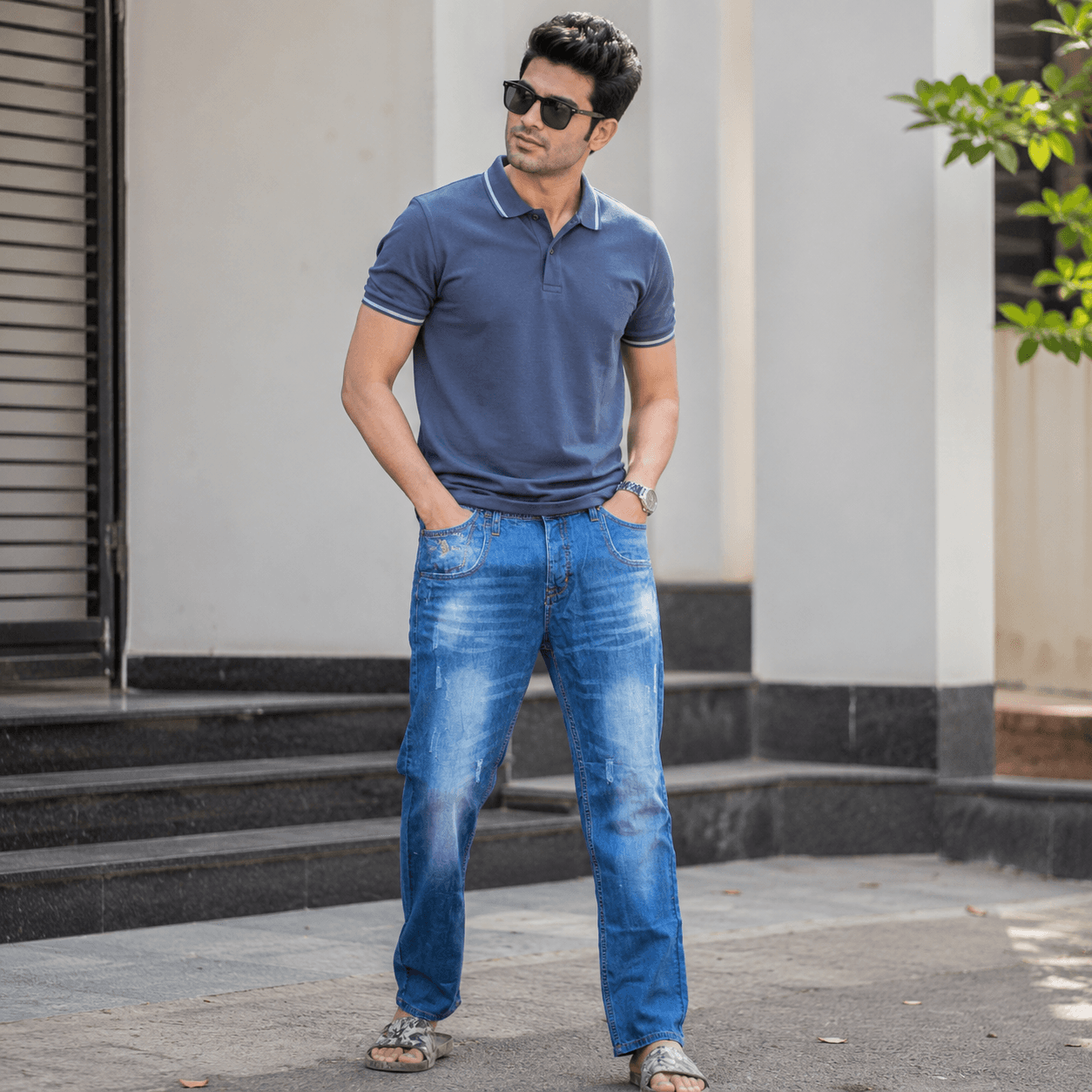 Men's Black Denim Full Pant