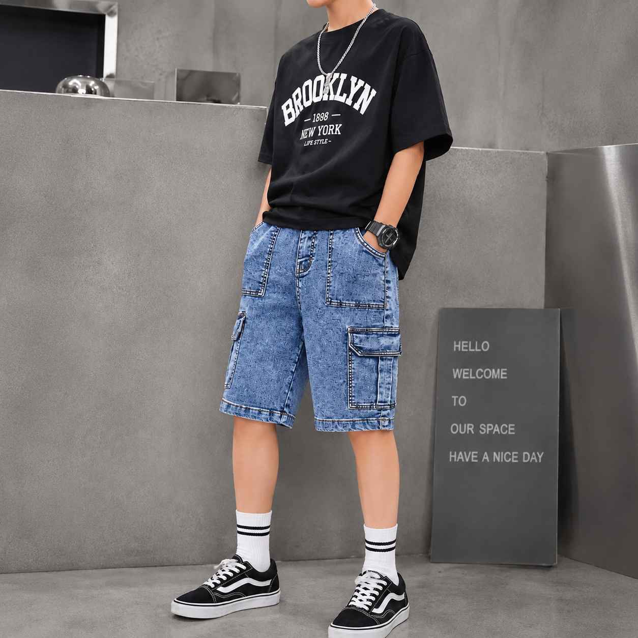 Classic Blue Denim Shorts for Boys â Stylish Casual Wear