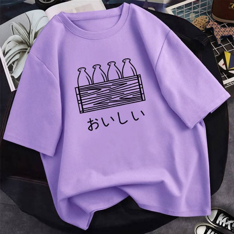 Women's Oversized Street Style Printed Cotton T Shirt