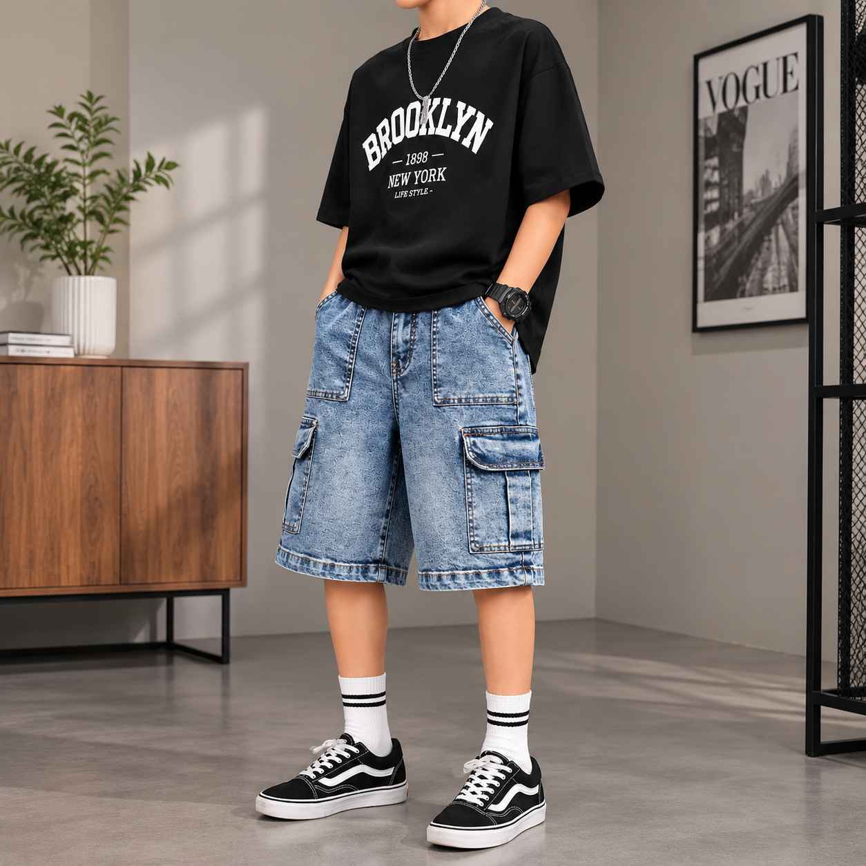 Premium Boys Denim Cargo Style Pant with 6 Pockets â Casual Daily Wear