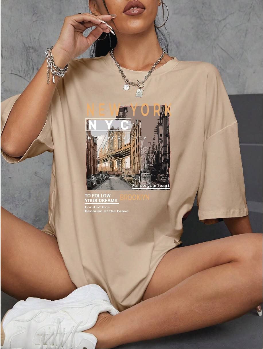 Women's Contemporary Graphic Oversized T Shirt