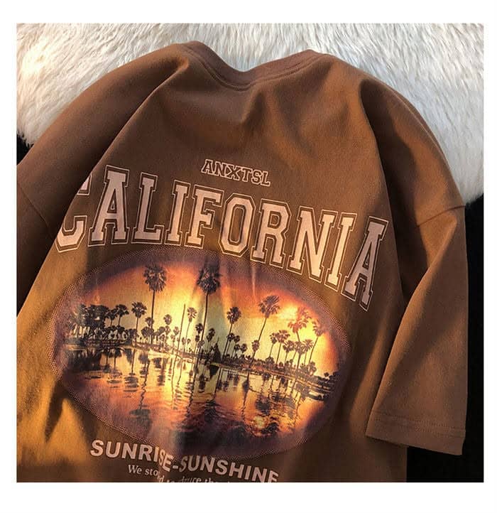 Women's Vintage Printed Oversized Drop Shoulder T Shirt