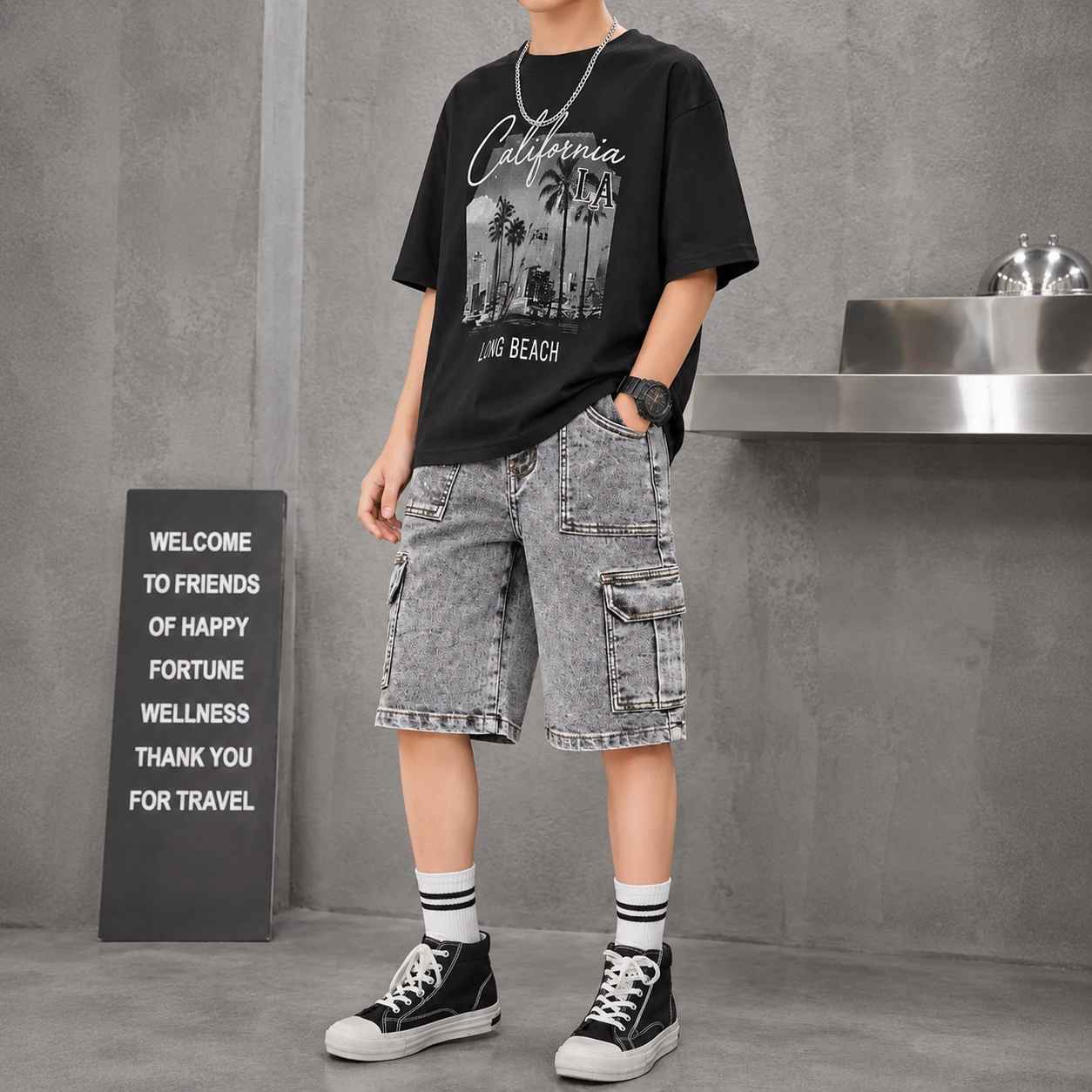 Boys Washed Denim Pant with 6 Functional Pockets â Premium Casual Wear