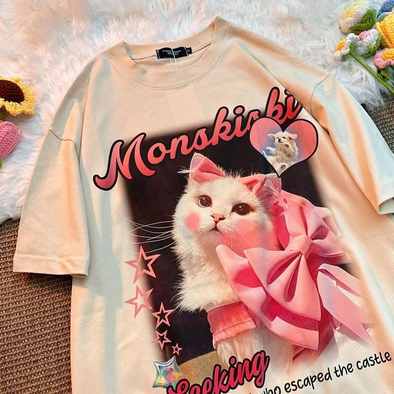 Women's Oversized Casual Graphic Cotton Tee