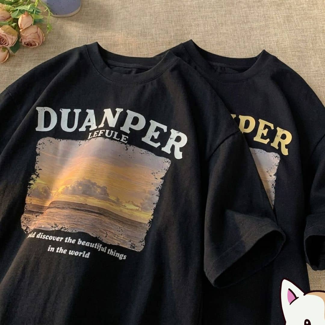 Women's Casual Oversized Drop Shoulder Graphic Tee