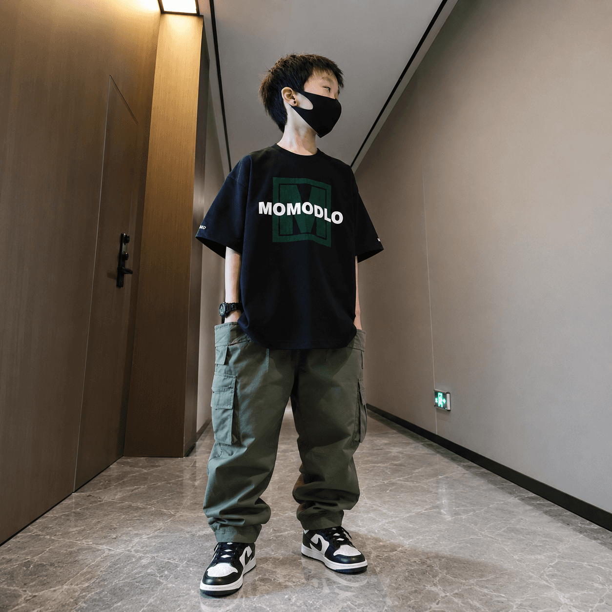 Black Comfort Stylish Oversized Tees for Kids