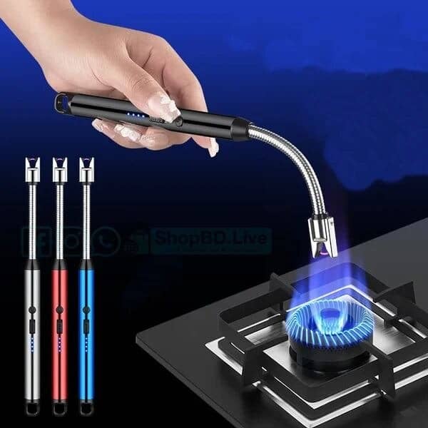 360° Flexible Electric Arc BBQ Lighter – USB Rechargeable Windproof & Flameless Plasma Pulse Igniter with Bendable Neck
