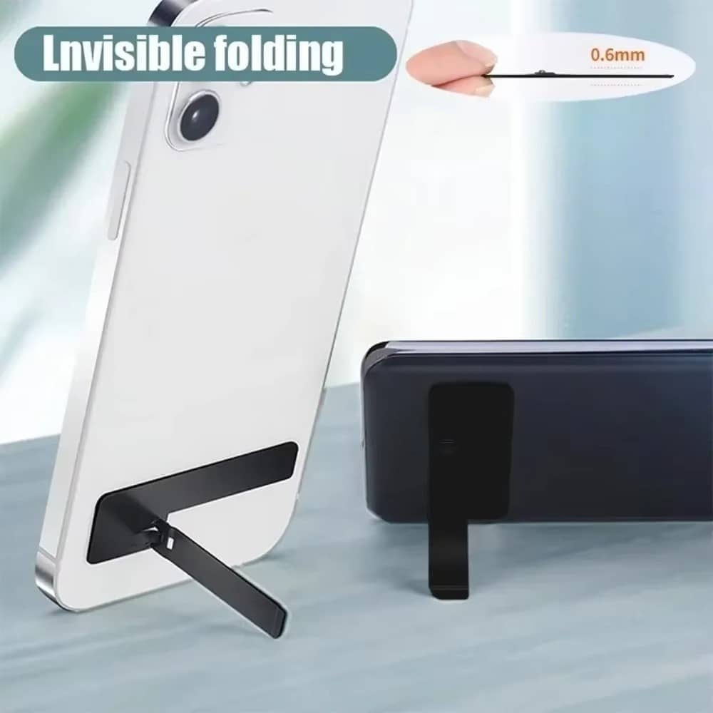 Ultra Thin Mini Phone Kickstand Universal Desktop Holder Stand Metal Steel Folding Desk Bracket for iPhone/Samsung