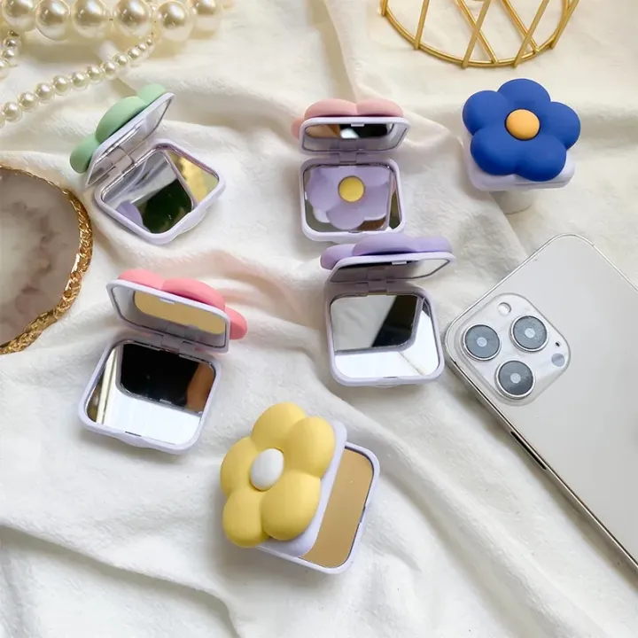 Flower Mirror Universal Phone Holder Griptok Support For Smartphone Grip Folding Finger Stand Socket