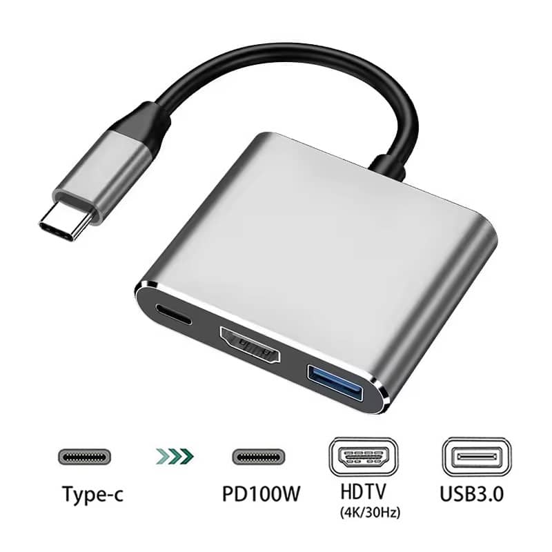 3 In 1 USB Type C To HDTV Converter Cable for Samsung Huawei iPad Mac Laptop Macbook USB Type C To HDMI-compatible Adapter Cable