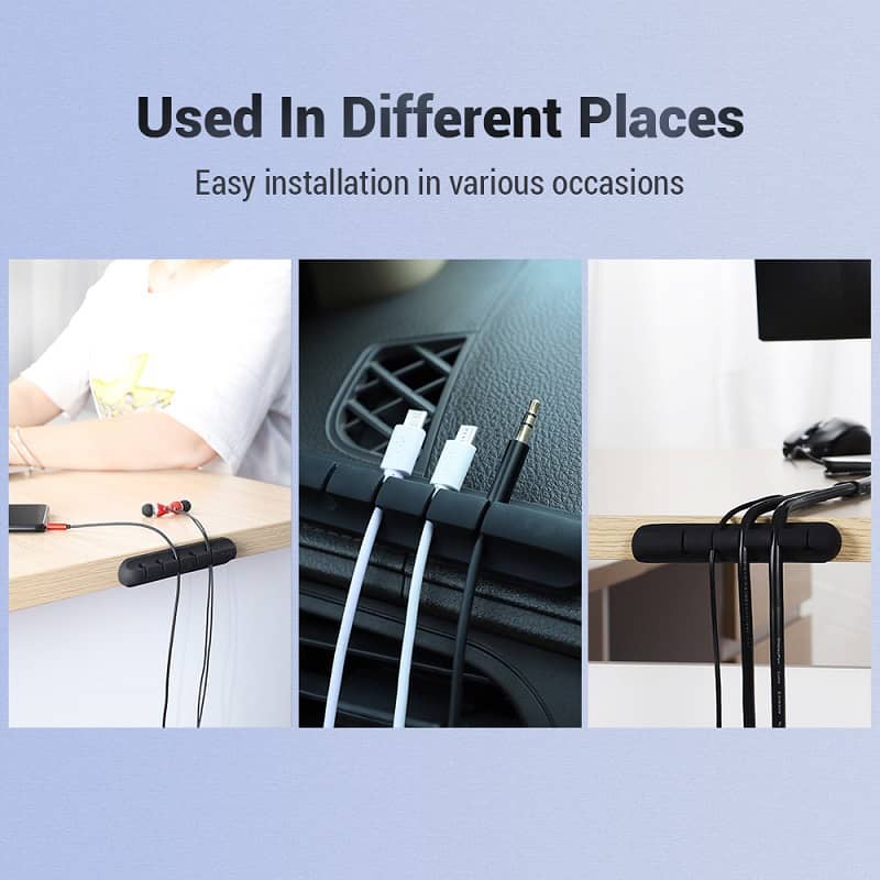 5 hole Cable Organizer Silicone USB Cable Winder Desktop Tidy Management Clips Cable Holder for Mouse Headphone Wire Organizer