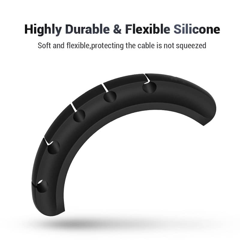 5 hole Cable Organizer Silicone USB Cable Winder Desktop Tidy Management Clips Cable Holder for Mouse Headphone Wire Organizer