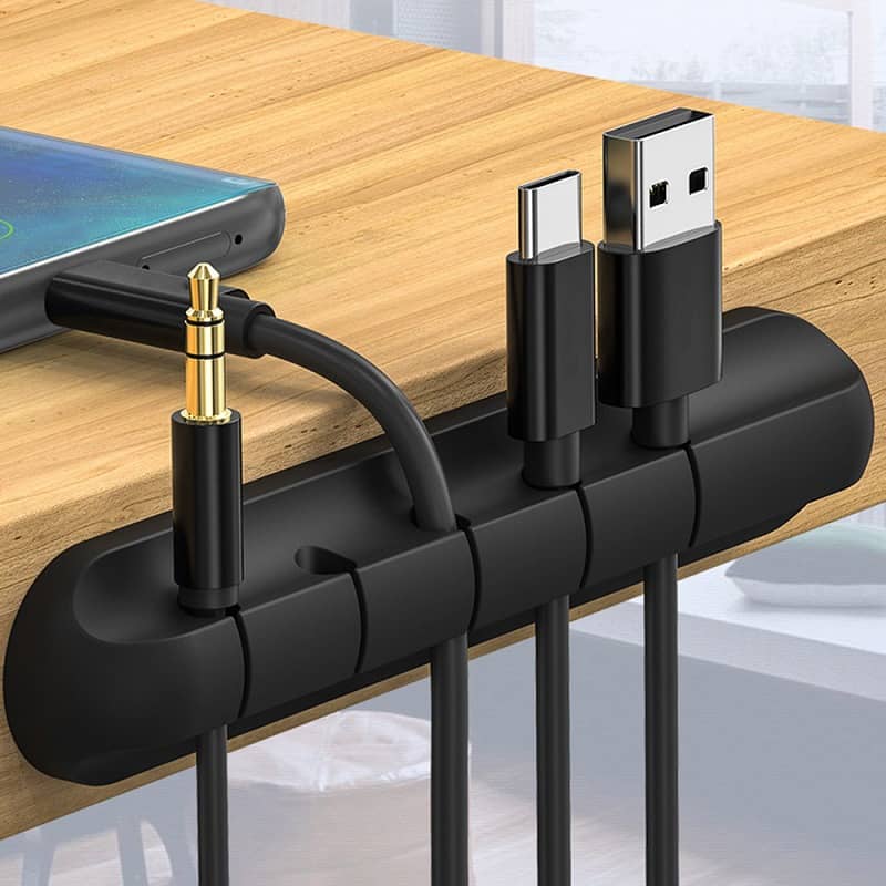 5 hole Cable Organizer Silicone USB Cable Winder Desktop Tidy Management Clips Cable Holder for Mouse Headphone Wire Organizer